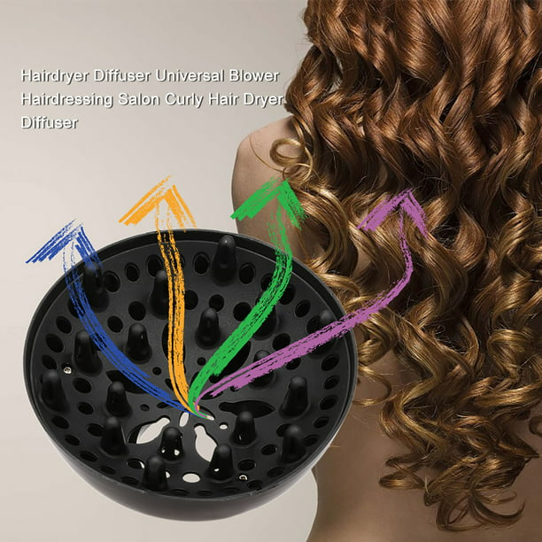  FRCOLOR Secador de pelo profesional de 3 piezas, secador de pelo  negro, difusor de pelo grande, secador de pelo rizado para difusores de pelo  rizado, herramienta mayor : Belleza y Cuidado