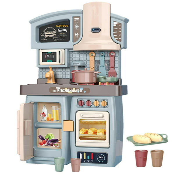 Juego de juguetes de cocina para niños: Theefun 45 piezas de juego de  cocina de simulación con olla de presión de plástico, sartén, utensilios de