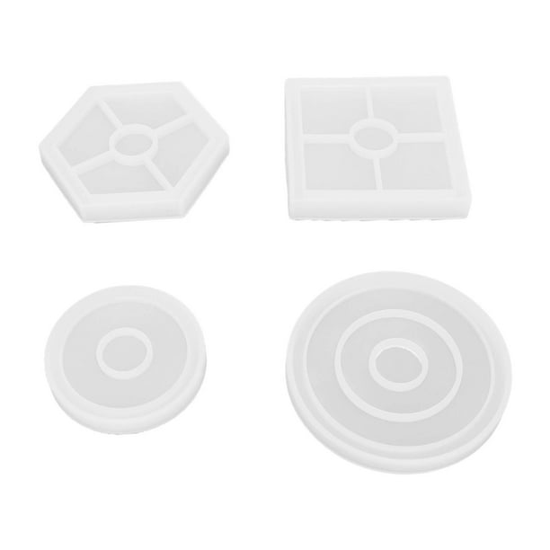 4 moldes de resina de posavasos gruesos moldes de silicona