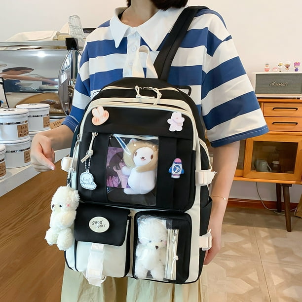 Crónico Abiertamente Transparentemente Bolsa 5 uds. Mochila Kawaii para mujer, bonita mochila coreana para  estudiante y niña, conjuntos de Ndcxsfigh Para Estrenar | Walmart en línea