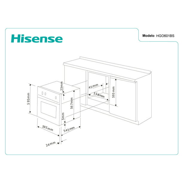 Horno Hisense Hgo601bs 67 Litros