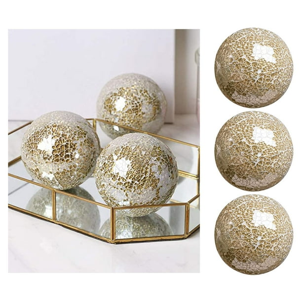  6 bolas decorativas de mosaico, esferas de vidrio de mosaico, esferas  decorativas de mesa para decoración de sala de estar, centro de mesa, bolas  para tazones, jarrones, decoración de mesa de