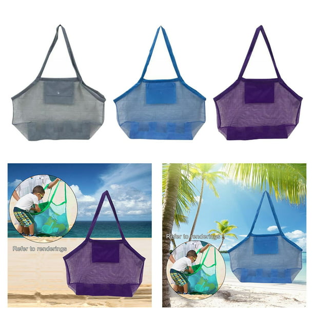 Bolsa de playa de malla, bolsa de playa grande para niñas y mujeres, bolsas  de natación para piscina con cremallera, 10 bolsillos, bolsa de playa