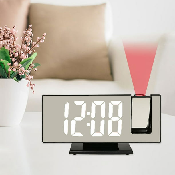 1 Pieza, Reloj Despertador Electrónico Con Espejo Led Digital De
