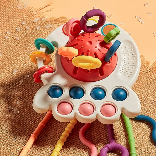 Juguetes Montessori para bebés 0 a 6 meses juegos cuerda tracción silicona  Juguetes Educativos niños pequeños mordedor sensorial
