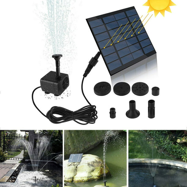 Kit de bomba de agua solar, bomba de fuente de agua de 30 W con panel solar  de polisilicio y caja de control, bomba de agua de energía solar para baño
