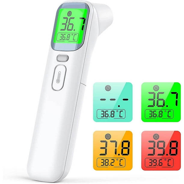  Termómetro digital infrarrojo para adultos y niños para tomar  la temperatura en la frente, termómetro sin contacto para detectar fiebre,  con pantalla LCD y memoria de datos de temperatura. : Salud