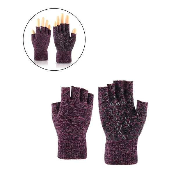 BAVST Guantes térmicos sin dedos para mujer, guantes de invierno, guantes  de punto, guantes de medio dedo para escribir