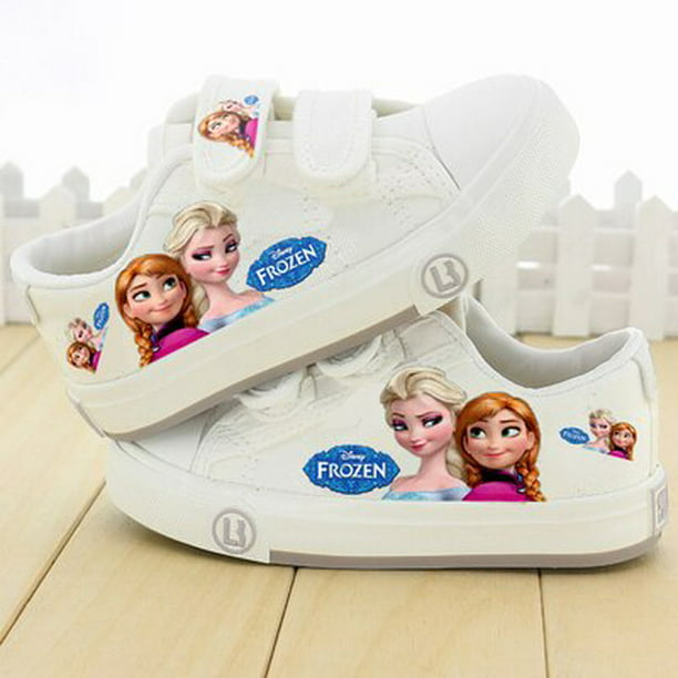 Disney nuevos niños Frozen blanco rosa zapatos casuales niñas Sofía princesa  suave dibujos animados zapatos niños fiesta zapatillas tamaño 26-3527 Gao  Jinjia LED