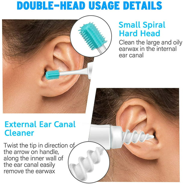 Herramienta para quitar cera de oídos en espiral, herramienta de  eliminación de cera de oídos de silicona suave, herramientas reutilizables  para