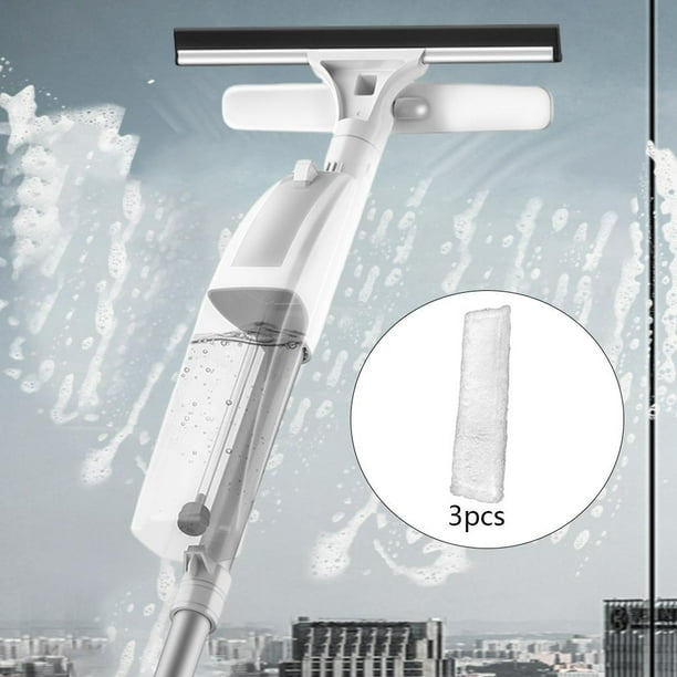 DSV Standard Escobilla de ventana profesional | Esponja limpiadora de  ventanas 2 en 1 y tira de goma suave de 10 pulgadas con poste de extensión