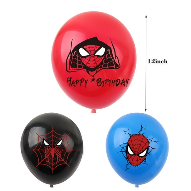 Banner para fiesta de cumpleaños con tema de Spiderman para niños,  suministros de decoración, globos ER