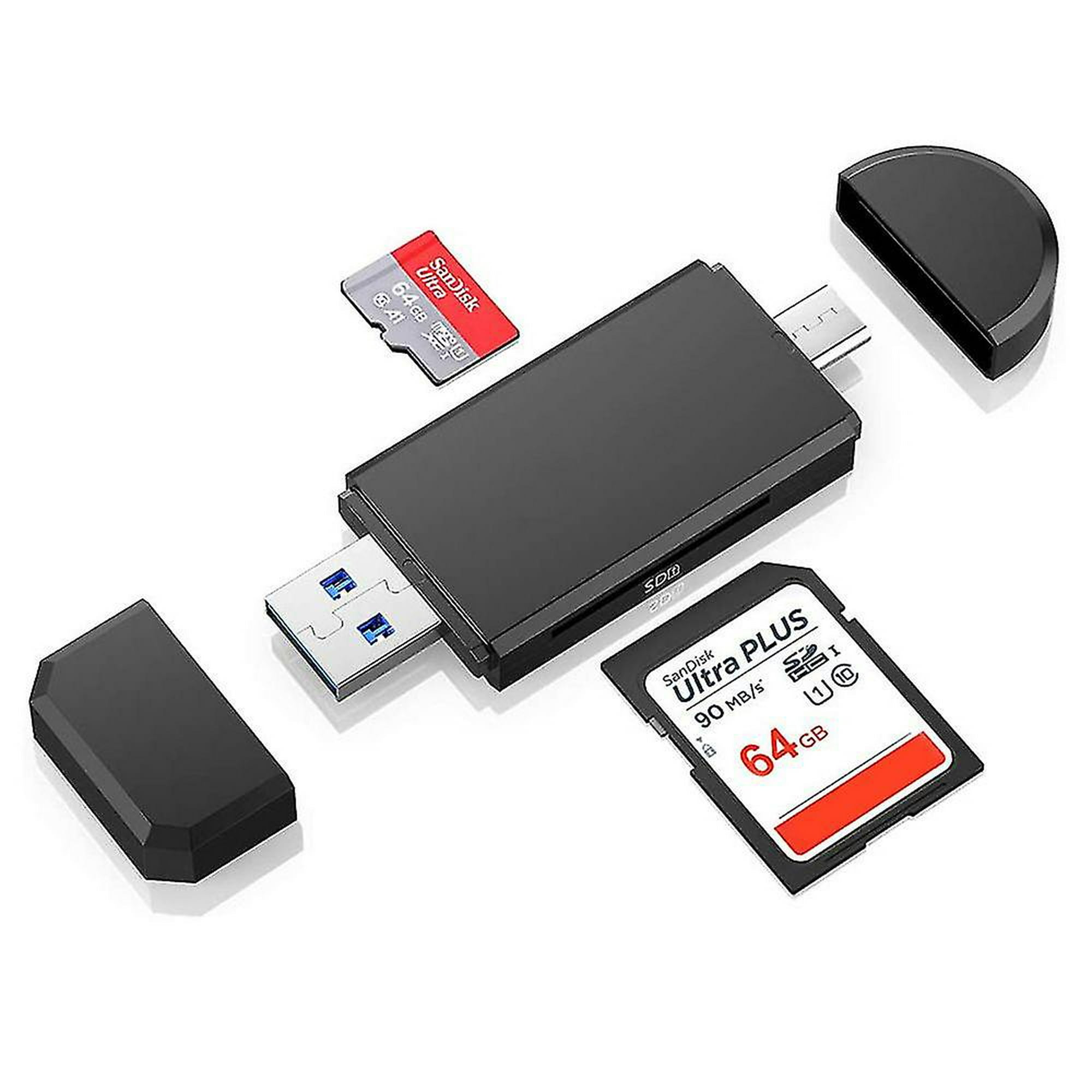 Lector de tarjetas SD para iPhone iPad 3 en 1 Lector de tarjetas de memoria  Plug and Play Lector de tarjetas SD Adaptador de tarjeta SD Portátil Carga  simultánea y Lectura de