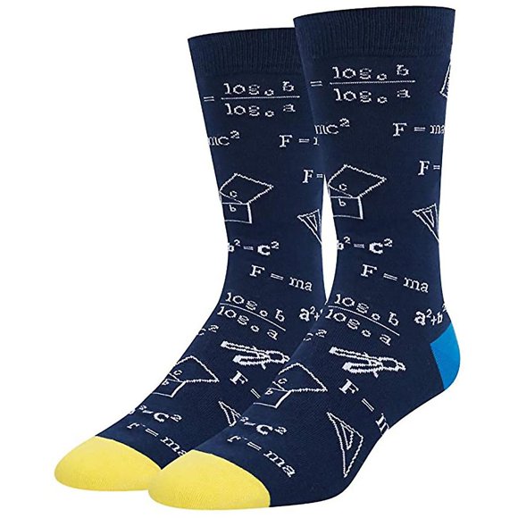 calcetines de tripulación impresos con fórmula matemática para hombre y mujer geometría de álgebra yongsheng