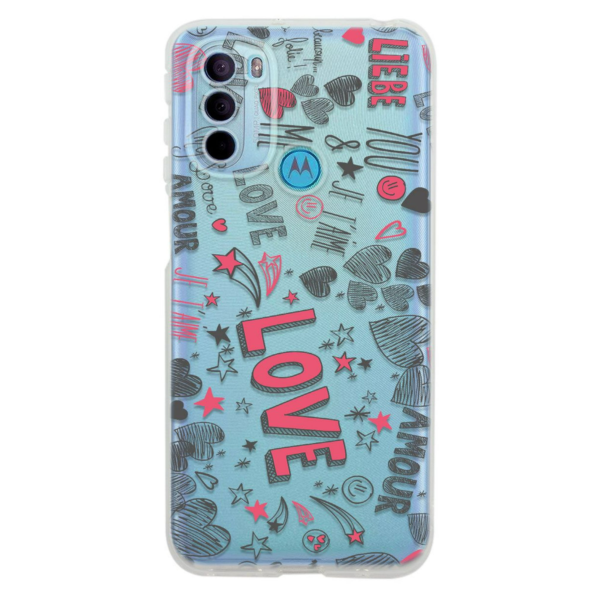 Funda para moto g31 corazones love, uso rudo, instacase protector para moto g31 antigolpes, case corazones love