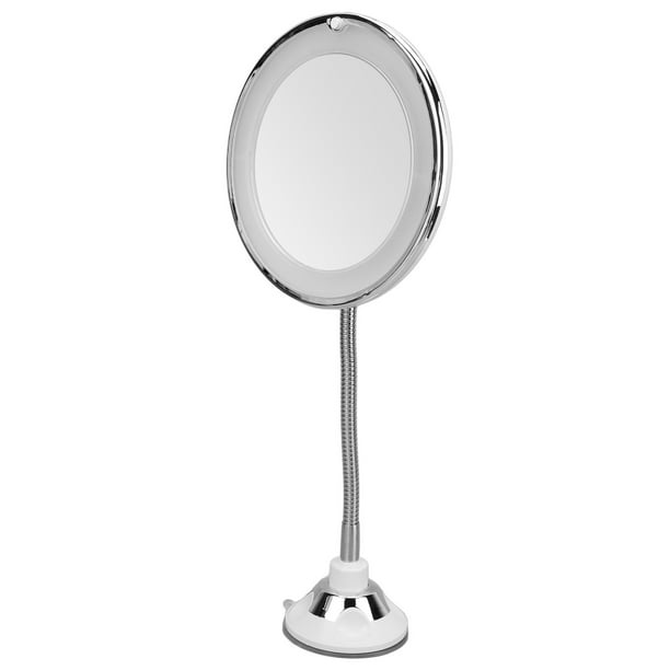 Espejo de aumento 10X de aumento de luz de relleno de luz de succión  ajustable cuello de cisne espejo de maquillaje para oficina en casa,  espejos