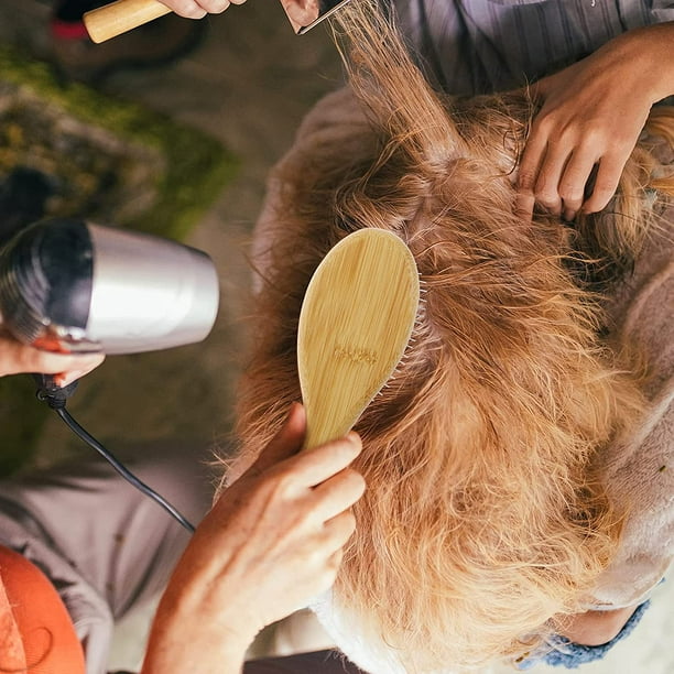 Peine de madera para el cuidado del cabello, peine de bambú para