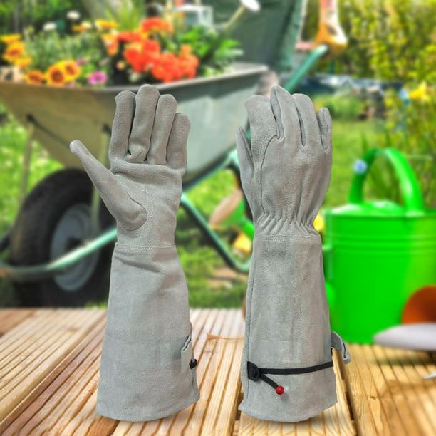 Guantes de jardinería para mujer, manoplas de manga larga a prueba