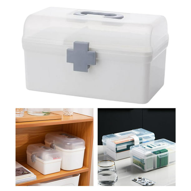 Recipientes de plástico para almacenamiento de medicamentos Organizador de  cajas de medicamentos Botiquín de para en nivel Sunnimix Botes de primeros  auxilios