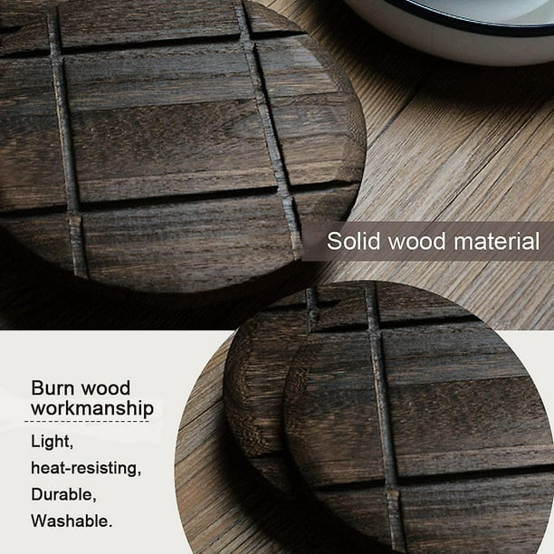 Plato base Dark Wood de madera