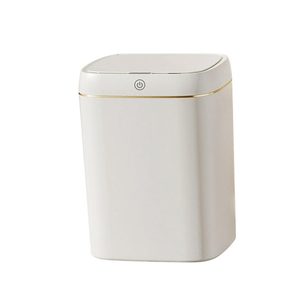 Cubo de basura inteligente con sensor inteligente, para cocina, baño,  inodoro, inducción automática, impermeable, con tapa/blanco/13L