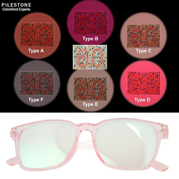 Gafas para daltónicos unisex elegantes de alto contraste rosas