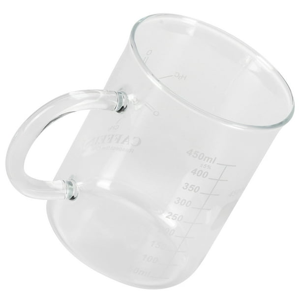 Vaso medidor de vidrio de borosilicato, transparente, digital, con marca de  garrapatas, vaso de leche de polvo líquido, taza de escala transparente