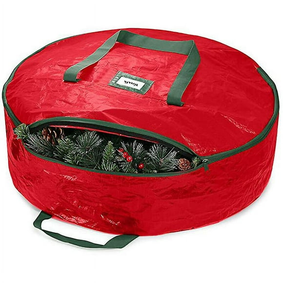 24 inch bolsa organizadora de almacenamiento de corona navideña impermeable y a prueba de insectos