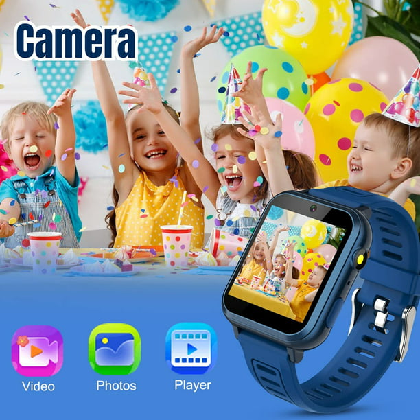 Reloj Inteligente Niños-Smartwatch Telefónica para Niño y Niña con Llamar  19 Juegos Podómetro SOS Audiolibro Música Cámara Linterna Despertador-Reloj