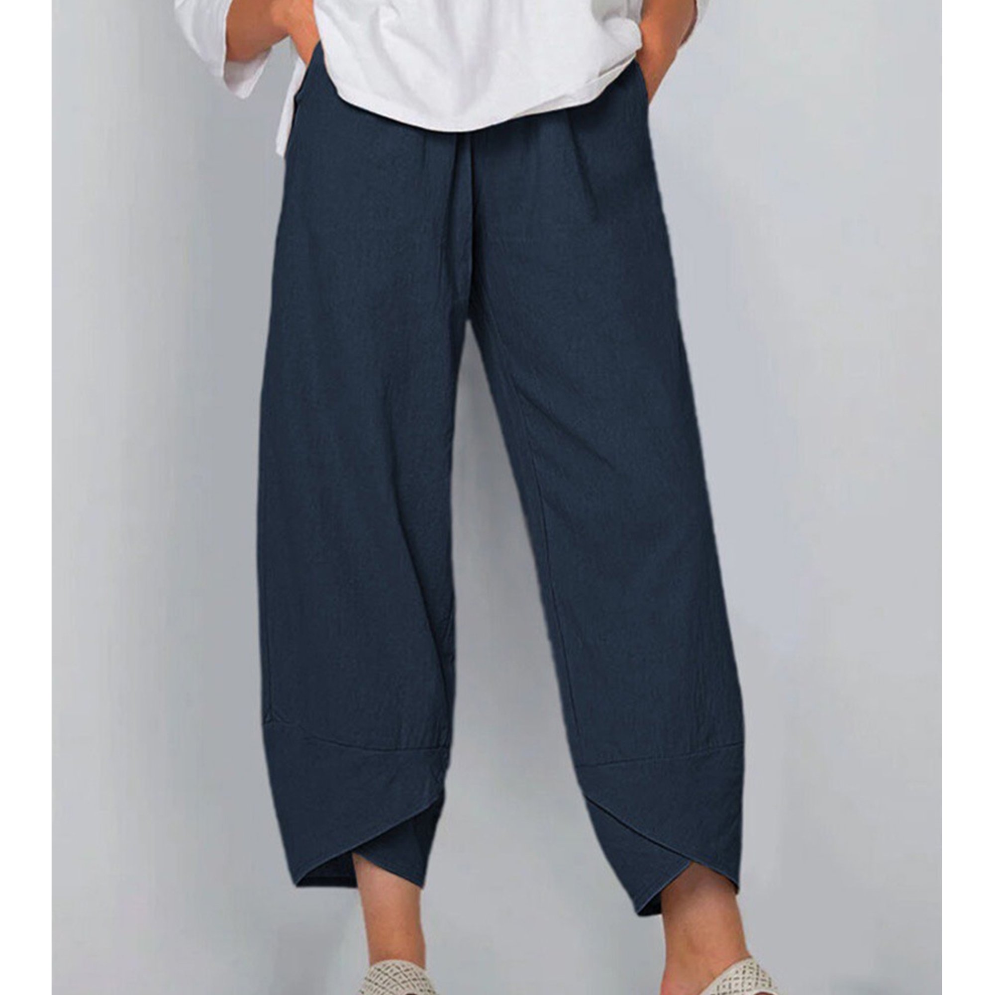 Pantalones Sueltos Noveno,Mujer Noveno Pantalones Sueltos Mujer