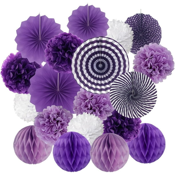 HONMOK 27PCS Abanicos de Papel Multicolores sevillana Flores de Pompones de  papel Bola de Nido Bolas de panal Pom Poms Ball linternas Ventilador Papel