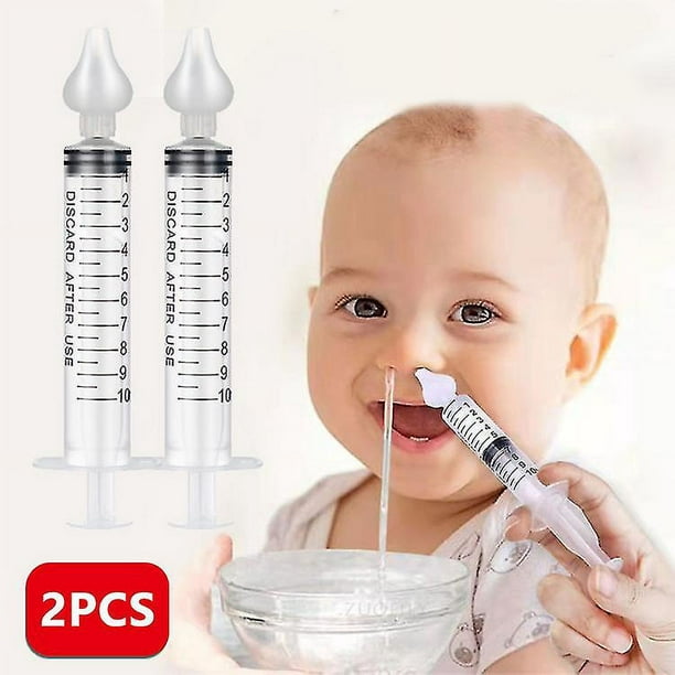 Irrigador nasal para bebé, 0.3 fl oz, aspirador nasal profesional para  bebés con puntas de succión nasal de silicona segura, jeringa nasal  portátil