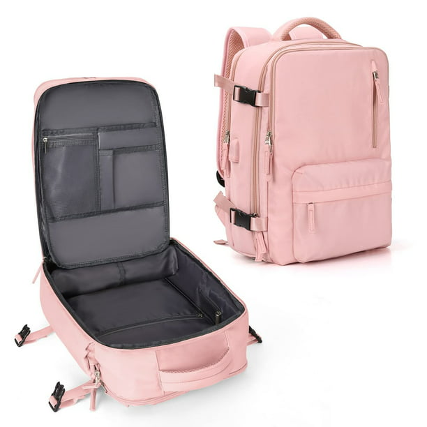 Mochila de viaje para mujer, mochila escolar para laptop de 15.6 pulgadas,  mochila escolar para niñas con ranura de carga USB, antirrobo, mochila