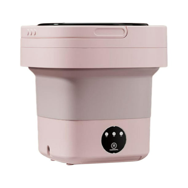  Mini lavadora portátil, lavadora de cubo plegable de 6 litros  con cesta de drenaje, lavadora plegable para calcetines y ropa interior  (rosa) : Electrodomésticos