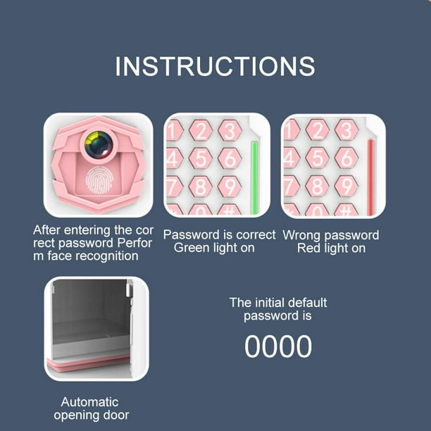 Caja fuerte de juguetes, alcancía electrónica para cajeros automáticos,  caja de ahorros para monedas, cerradura de escáner de huellas dactilares,  gran