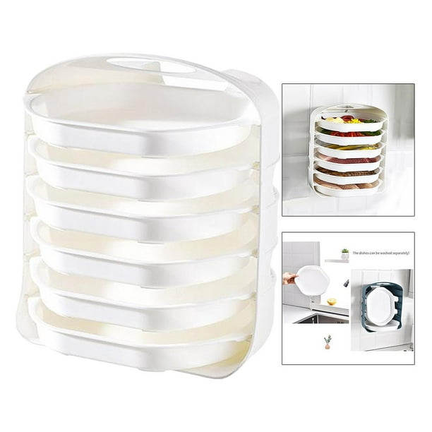Superposable vajilla de almacenamiento bandeja soporte para cocina  organizador armario licencia ahorrar espacio - de 6 capas blanco 6 capas  perfecl rejillas para platos
