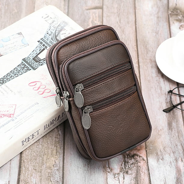 Riñoneras Vintage para hombre bolsa de viaje con cremallera bolso