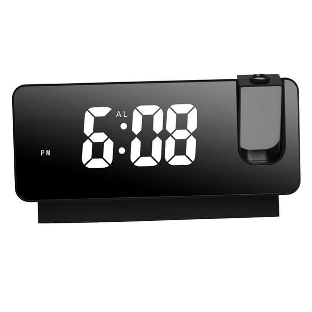 Reloj Despertador LED Proyector Digital Inteligente Para Mesa De Noche  Alarma US 
