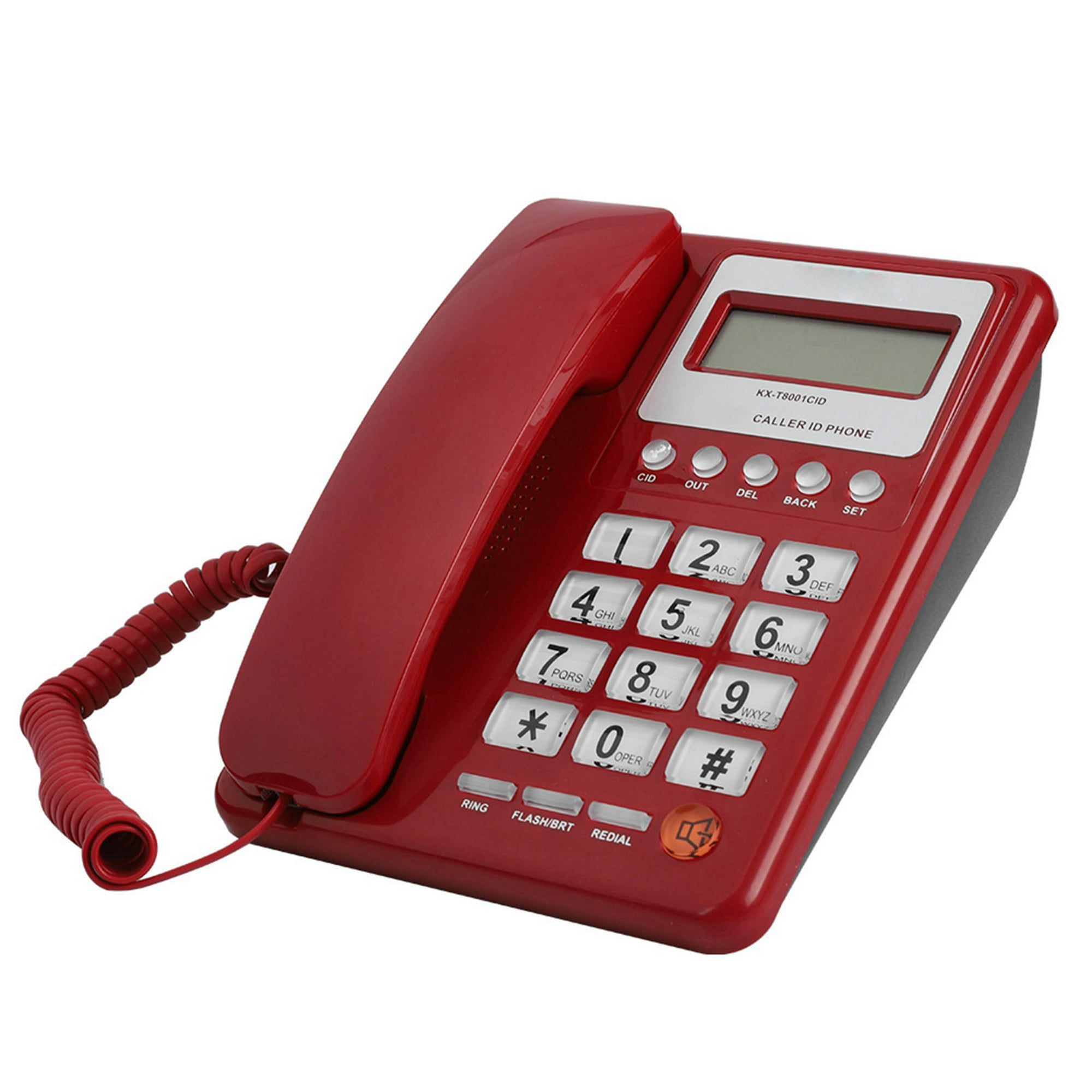 Eboxer KX-T8001 – Teléfono estándar con cable teléfono fijo rojo con  pantalla LCD teléfono de escritorio para oficina en casa escuela hotel –  Yaxa Store