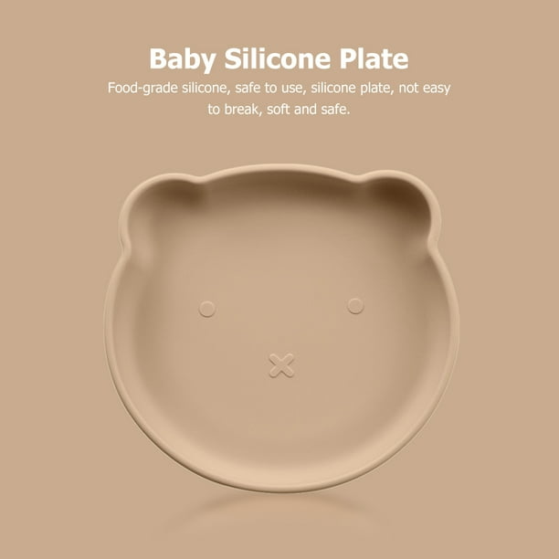 Platos para niños, cuenco de alimentación con ventosa de silicona para bebés,  plato de comedor para Tmvgtek Para estrenar