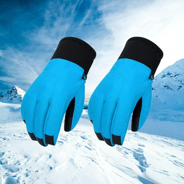 Guantes impermeables de felpa para mujer, guantes de nieve con