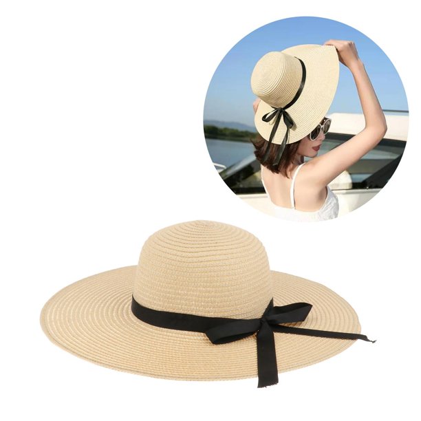 Sun Hat Womens - Sombreros de playa para mujer, sombrero de paja de ala  ancha