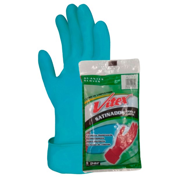 Guantes De Látex Limpieza Virutex Doble Capa Mediano M