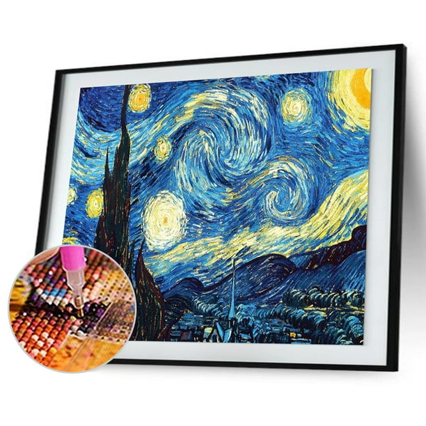 Pintura Con Diamantes En 5d Noche Estrellada