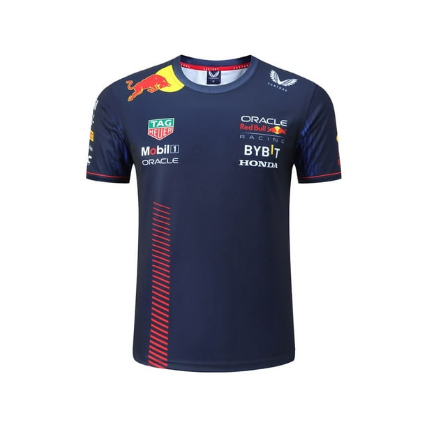 Camiseta De Carreras 2023 F1 Red Bull Negro Cuello Redondo Gao Jiahui  unisex