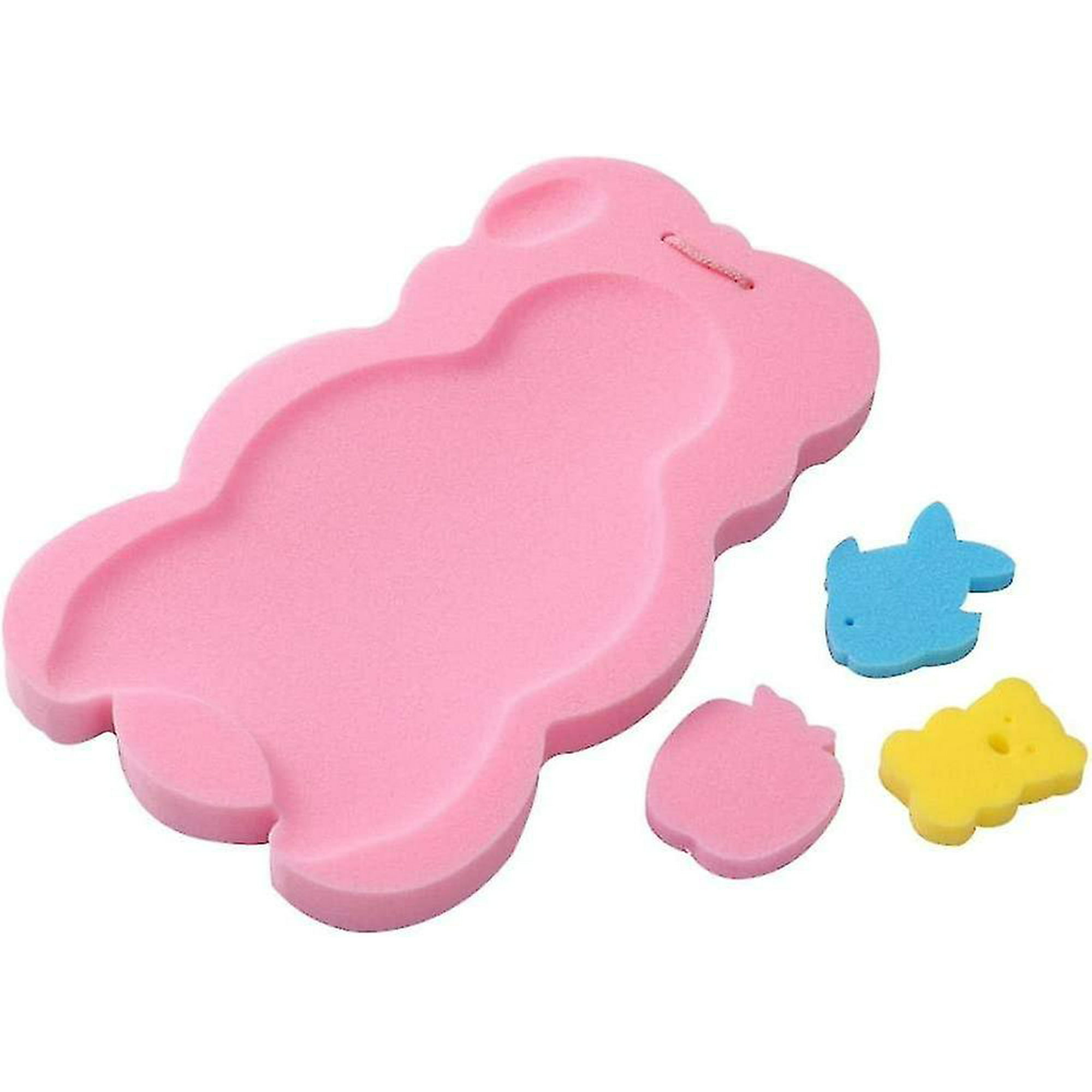SOLUSTRE Esponja de baño para bebé, esponjas de baño naturales  reutilizables para niños, para recién nacidos, color rosa