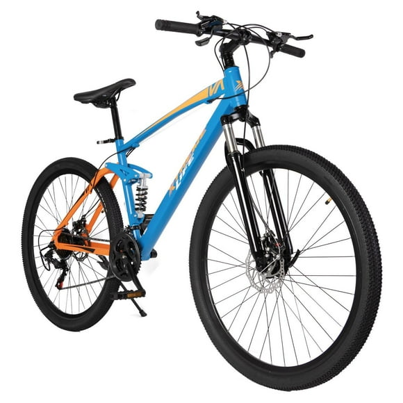 bicicleta r29 21v montaña aluminio talla l doble suspensión naranja 1 xtreme life lymtb053
