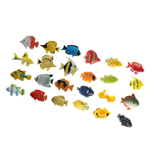 24x Plástico Peces Marinos De Peces Marinos Pequeña Figura Juguete Modelo  De perfke Juguete de animales para niños