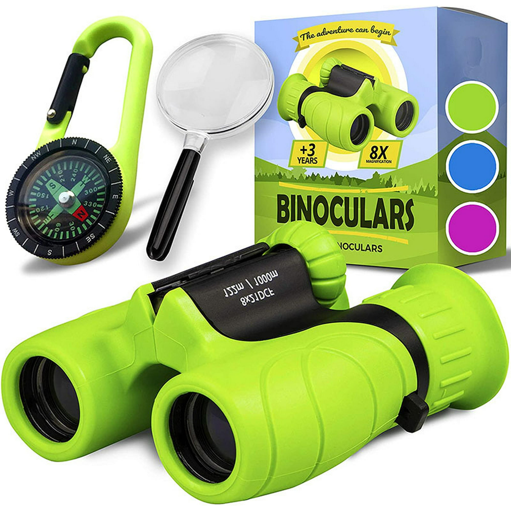 Paquete de 6 prismáticos para niños, a prueba de golpes, juego de  binoculares de juguete para niños de 6 años, para caza, telescopio pequeño