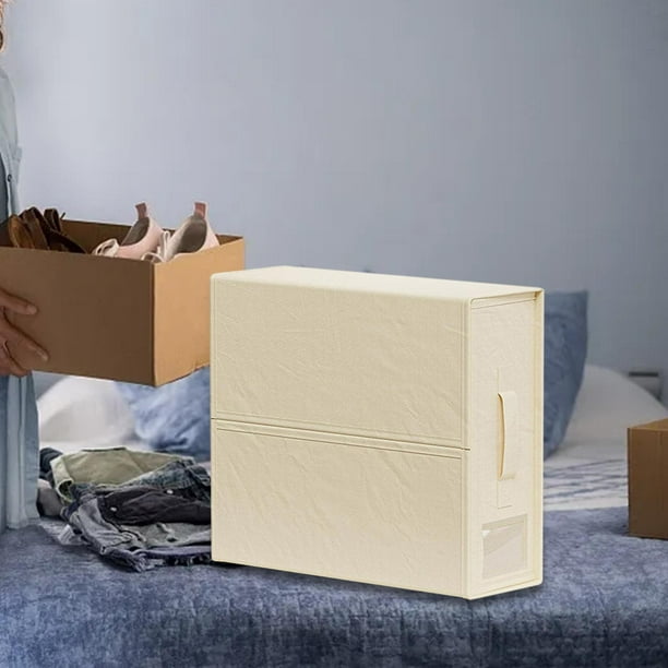 Organizador de almacenamiento de sábanas plegable, contenedor de ropa de  cama con ventana cuadrada transparente, 15x4,7x12 pulgadas, juego de sábanas  Beige mayimx Contenedor de ropa de cama
